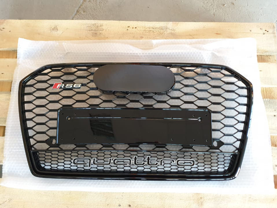 Audi A6 C7 2015-2018 Front Grill, Honeycomb Grill, RS6 Black Quattro Style